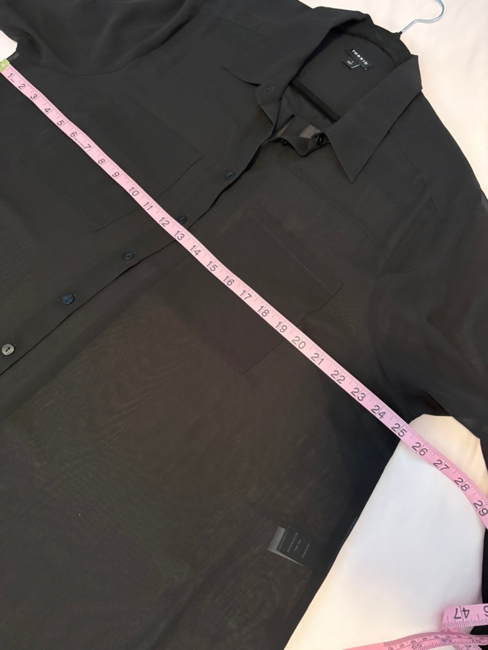 Torrid Sheer Long Sleeve Tunic Shirt - Picture 7 of 9